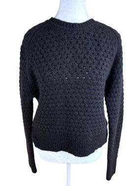 Everlane Alpaca Merino Wool Sweater Black Chunky Knit Cloud (S)